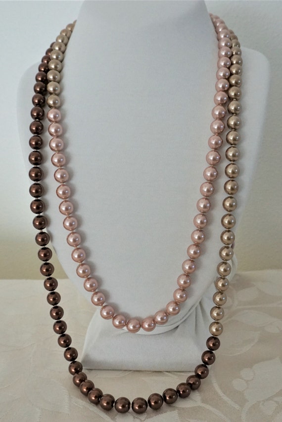 Vintage Joan Rivers Brown/Beige/Pastel Simulated P