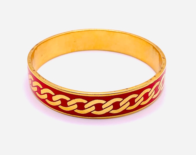 Juicy Couture Classic Red Enamel With Gold Plated Bangle Bracelet
