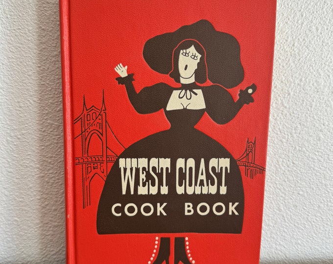 Vintage West Coast Cook Book - Helen Brown~ Vintage Red Book - Home Cooking- Gift for the foodie~ Fusion Cuisine Hardcover 1952