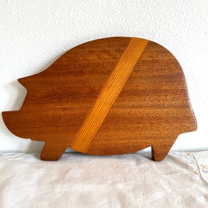 Vintage Wooden Pig Shape Figurine