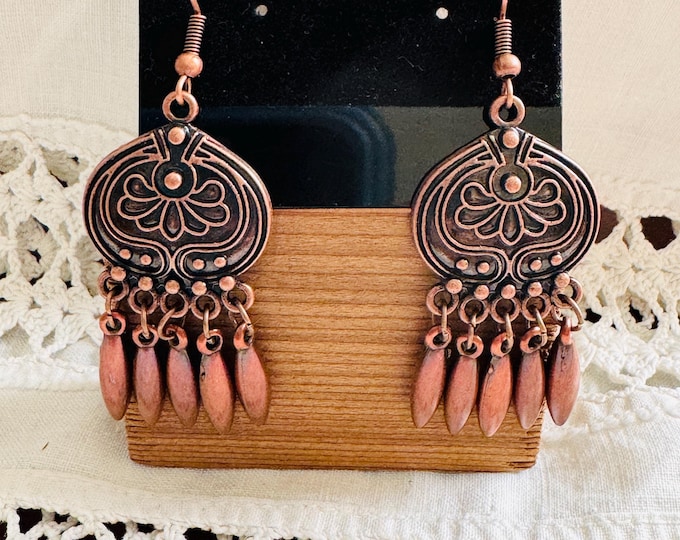 Vintage Copper Chandelier Earrings