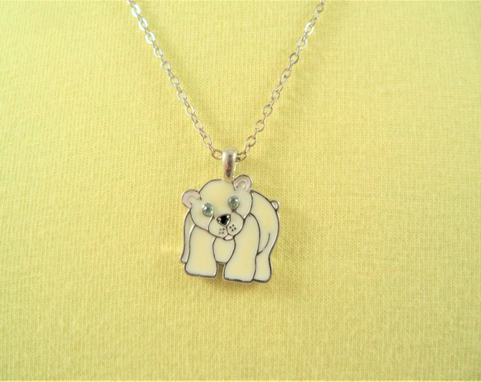 Silver Tone Bear Pendant Necklace