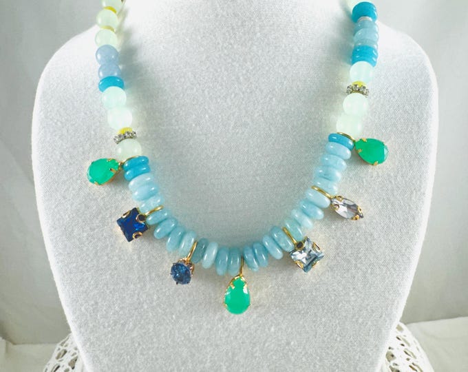 Nakamol Semi Precious Beaded Necklace Teal Turquoise
