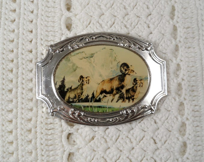 Hallmark Century Canada Big Horn Vintage Metal Belt Buckle
