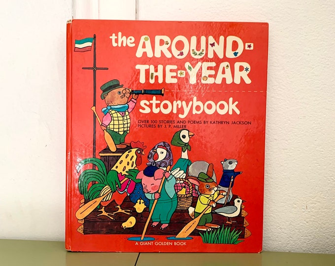 Around The Year Storybook Giant Golden Book Vintage Jackson Miller 1971