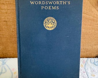 1923, Poems by William Wordsworth, Selected and Edited by George McLean Harper, Vintage English Poetry Book