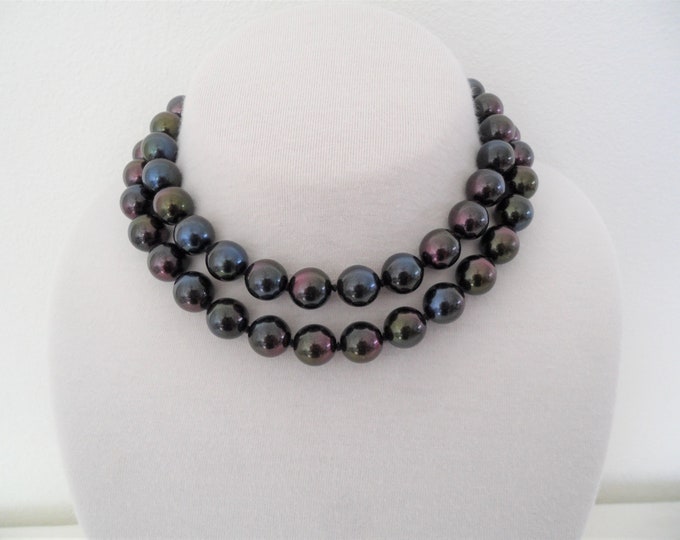 Joan Rivers Colored Glass Hand Knotted Beads With Extender 10MM Necklace