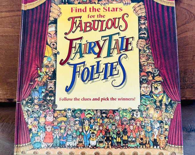 Find the Stars for the Fabulous Fairy Tale Follies, Graham Philpot, 1994, Vintage, Picture Book, Child Reading, Nursery Library