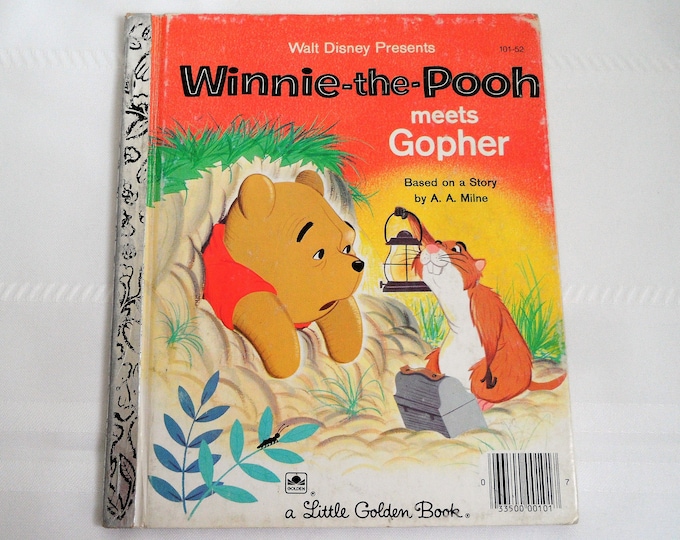 Walt Disney Winnie-the-Pooh Meets Gopher, Little Golden Book Based On A Story By A. A. Milne 1965