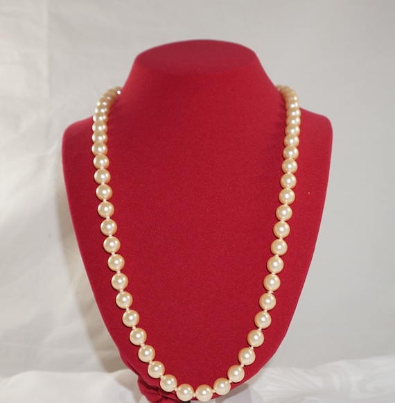 Signed Joan Rivers Faux Pearl Necklace - image 1