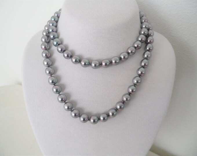 Joan Rivers Silver/Gray Colored Hand Knotted Beaded Necklace