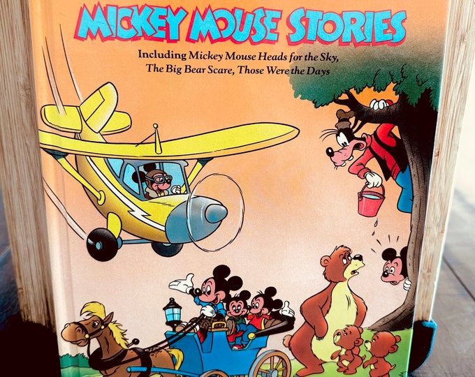 Vintage 1989 Walt Disney's Mickey Mouse Stories, 1980's Mickey Mouse Book, 1980's Walt Disney Book, Vintage Mickey Mouse Story Book