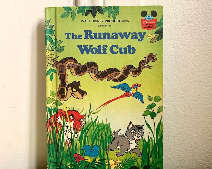 Walt Disney Productions The Runaway Wolf Cub Hardcover Vintage Children’s Book
