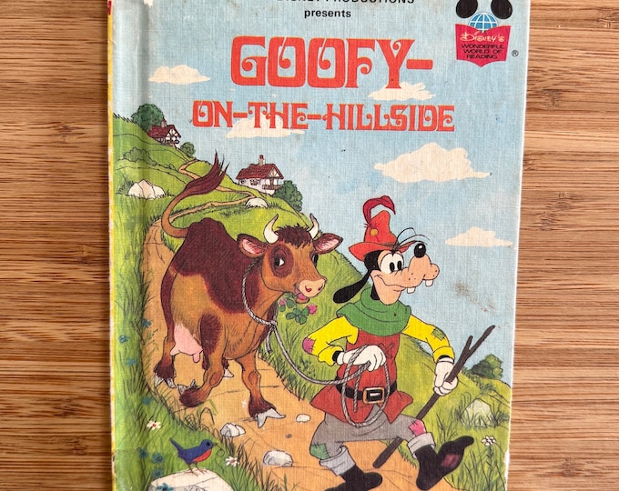 1981 Children's Book Goofy on the Hillside by Walt Disney Book Club Edition