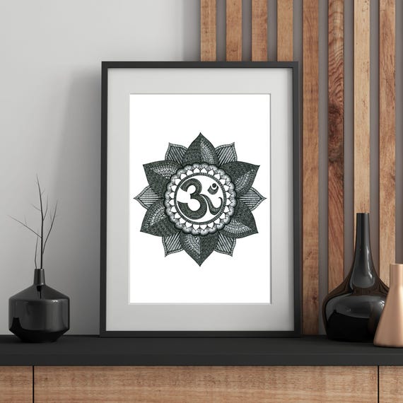 Om Art Wall Decor Fine Art Print Mandala Art Wall Decor