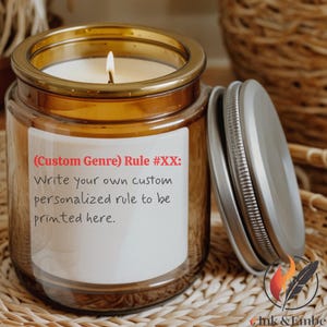 Personalized Funny Candle | Rule Gift with Custom Quote | Dye-Free Soy Wax | Long Lasting Scented Candle | Novelty Gift Idea | Glass Jar