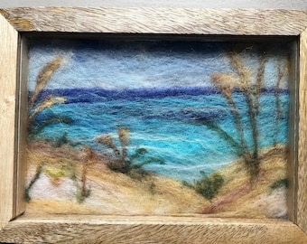 Felted Beach Scene Jewelry or Treasure Box