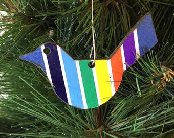 Rainbow Book Bird Ornaments - Set of 3