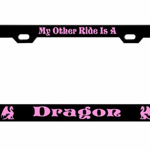 My Other Ride is A Dragon Ontworpen in Amerika Metalen auto nummerplaat frame auto tag houder/auto-accessoires