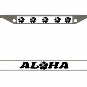 Aloha Hawaii Hibiscus Floral Flowers Design Metal License Plate Frame Auto License Plate Frame/Car Accessories