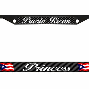 &quot;puertoricanische Prinzessin &quot;&quot;Puerto Rico&quot;&quot; schwarzer Carbon-Nummernschild-Rahmen für Autozubehör-Nummernschild-Abdeckungen & Rahmen.&quot;