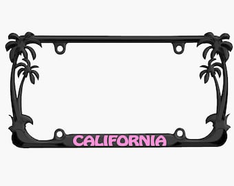 California Palme Design Nummernschildrahmen personalisiert / Autozubehör Car Tag Inhaber Cover