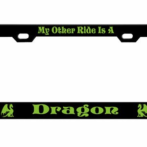 My Other Ride is A Dragon Ontworpen in Amerika Metalen auto nummerplaat frame auto tag houder/auto-accessoires