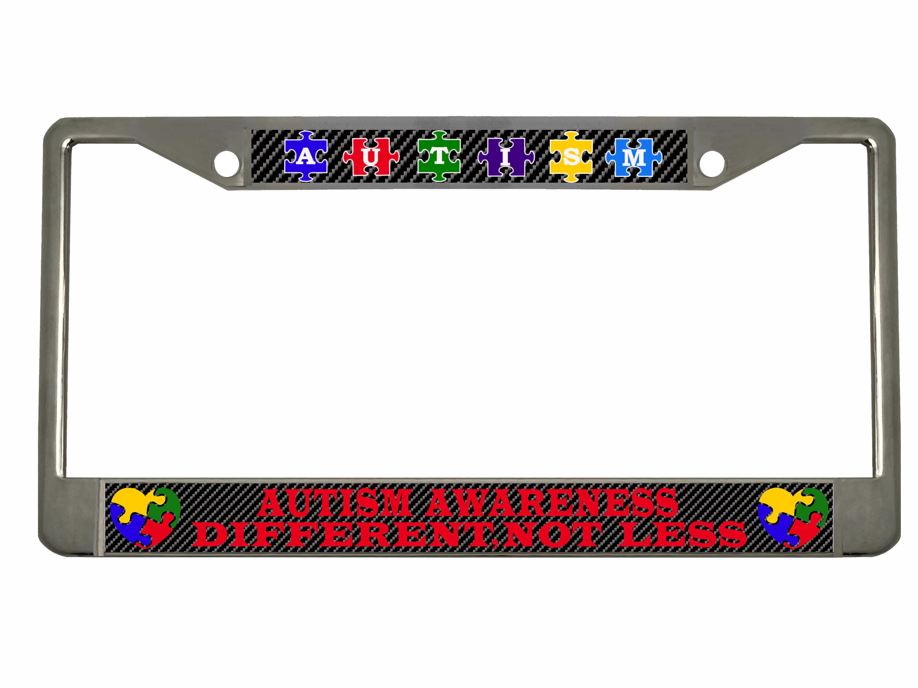 Autism Awareness Different, Not Less License Plate Frame for