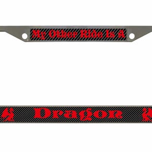 My Other Ride is A Dragon Ontworpen in Amerika Metalen auto nummerplaatframe houder voor autotags/auto-accessoires (koolstof)