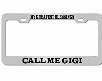 Marco de matrícula de metal estilo "Llámame Gigi" personalizado/accesorios para coche/cubierta para portaetiquetas de coche