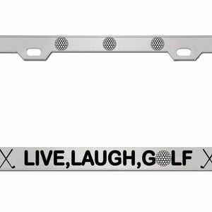 Può includere: Cornice per targa argentata con le parole "LIVE, LAUGH, GOLF" in nero. La cornice presenta tre disegni di palline da golf e due grafiche di mazze da golf. Un accessorio divertente per gli appassionati di golf.