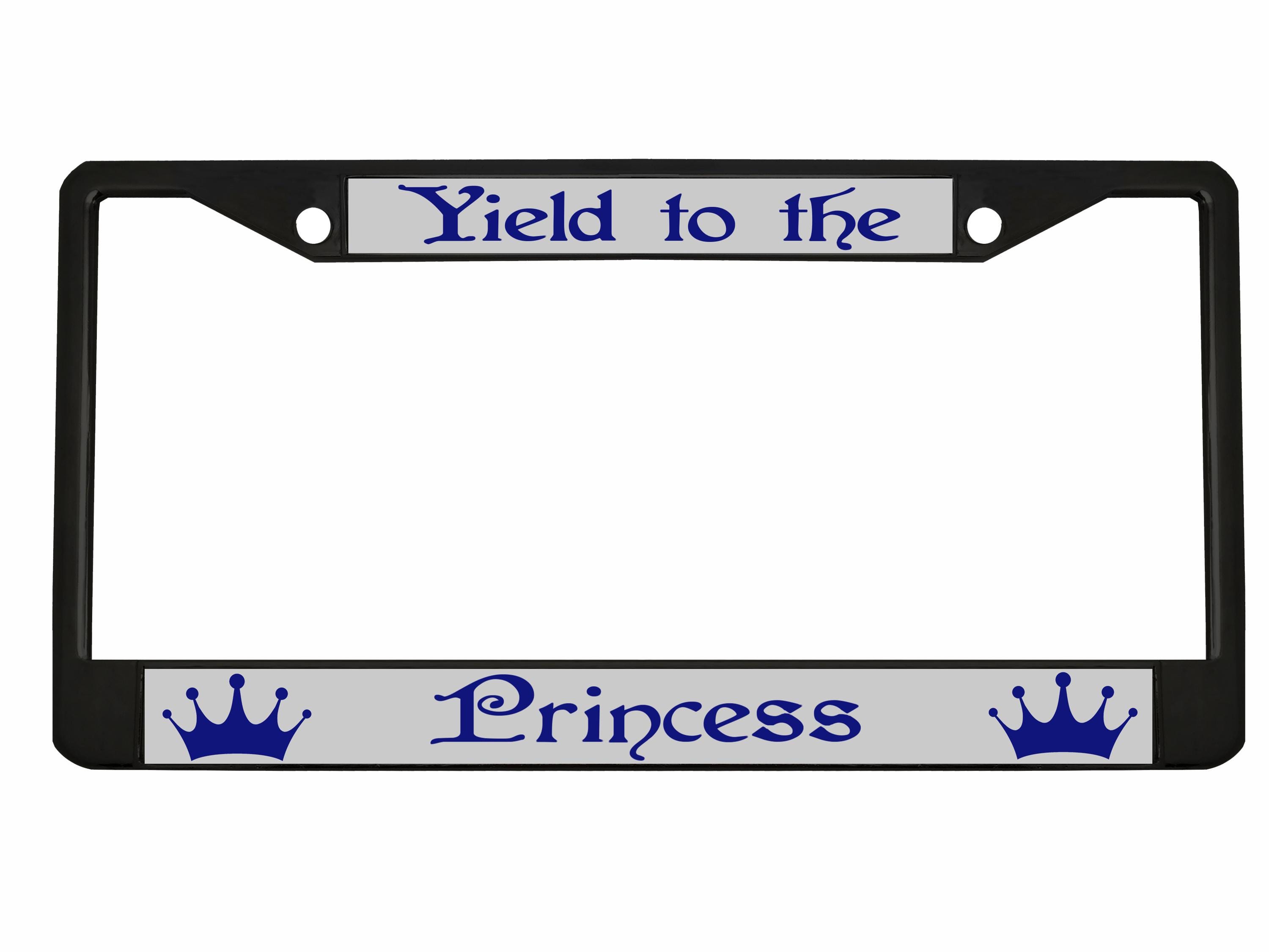 Princess License Plate Frame - Chrome Metal Car Tag, Personalized