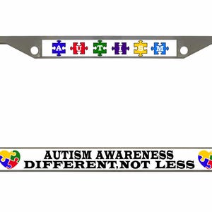 Autismus-Bewusstsein anders, nicht weniger Kennzeichenrahmen für Geburtstagsgeschenk, Autismus-Auto-Auto-Tag-Halter