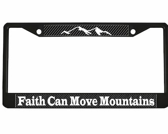 Personalized Faith License Plate Frame: Carbon Fiber Style Car Tag