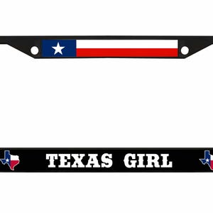 Texas Girl Texas Style Hochleistungsmetall-Nummernschildrahmen Personalisieren / Autozubehör Auto-Tag-Halter-Abdeckung