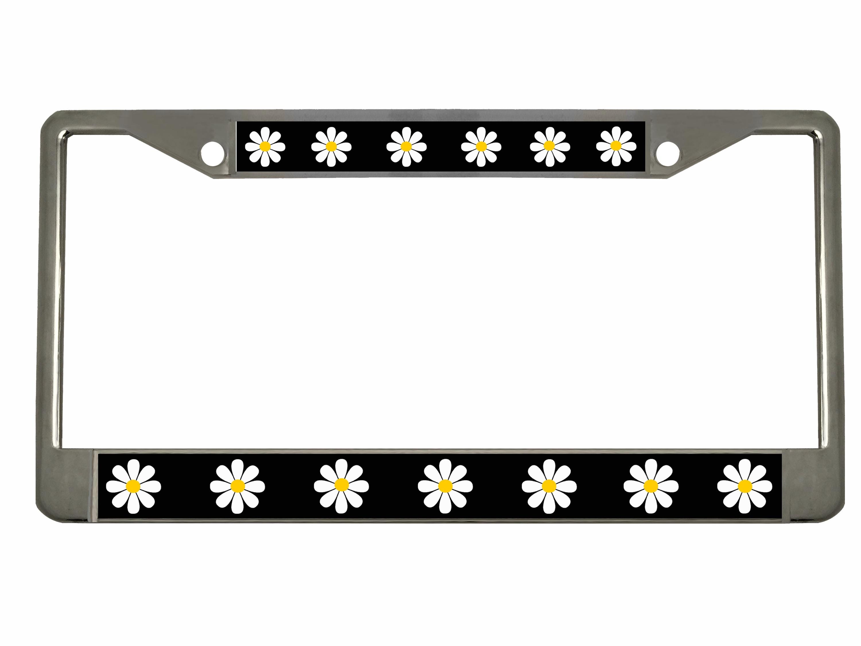 Daisy Flower Design Metal License Plate Frame Personalized / Car
