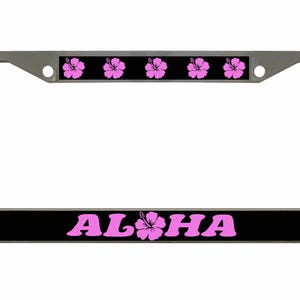 Aloha Hawaii Hibiscus Floral Flowers Design Metal License Plate Frame Auto License Plate Frame/Car Accessories