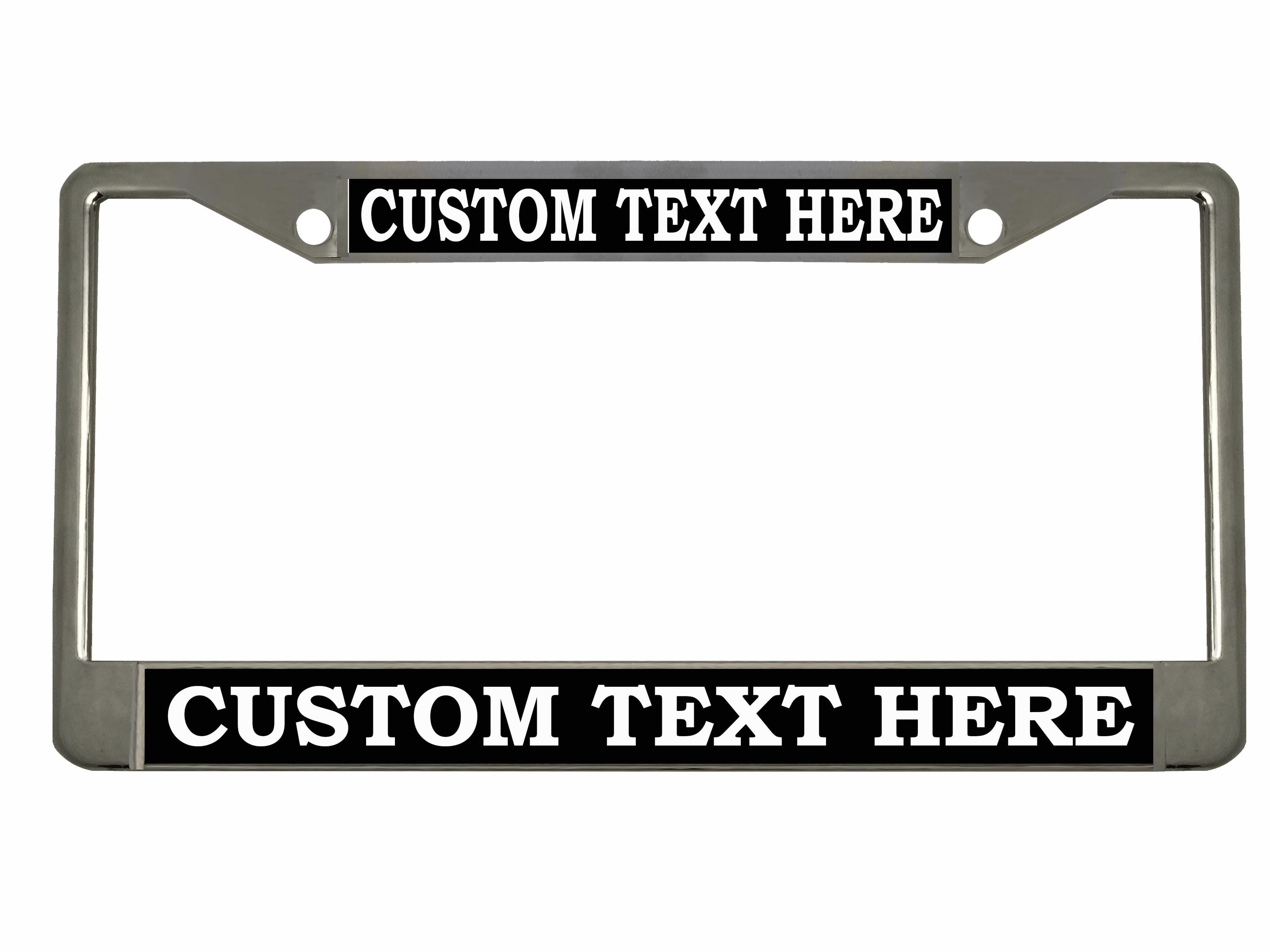 Oleksil 2 PCS Custom License Plate Frames - Personalized Text/Logo, Aluminum, 12.3x6.3 Inches, 2 Round Holes