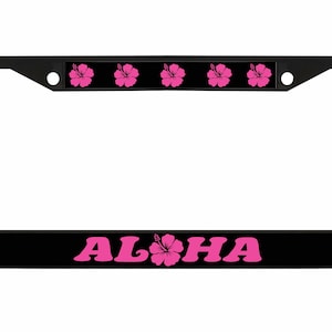 Aloha Hawaii Hibiscus Floral Flowers Design Metal License Plate Frame Auto License Plate Frame/Car Accessories