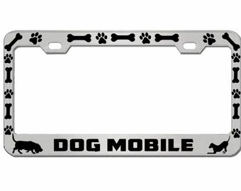 Dog Mobile Metal License Plate Frame/Car Accessories Car Tag Holder Cover