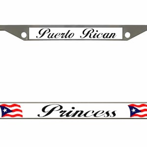 Puerto Rican Princess  Style Puerto Rico Metal License Plate Frame Personalized/Car Accessories Car Tag Holder Cover