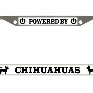 Powered by Chihuahuas Style Metal License Plate Frame Personalise/Car Accessories Car Tag Holder Cover