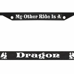 My Other Ride is A Dragon Ontworpen in Amerika Metalen auto nummerplaatframe houder voor autotags/auto-accessoires (koolstof)