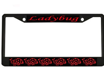 Marienkäfer-Marienkäfer-Art-Metall-Nummernschild-Rahmen-personalisierter / Autozubehör-Auto-Tag-Halter-Abdeckung