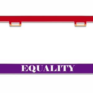 Pride Rainbow Flag - Equality ,Funny Design Heavy Duty Metal Car License Plate Frame Auto Tag Holder Car Cover Holder Accessories
