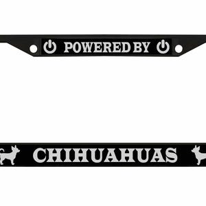 Powered by Chihuahuas Style Metal License Plate Frame Personalise/Car Accessories Car Tag Holder Cover