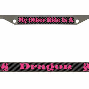 My Other Ride is A Dragon Ontworpen in Amerika Metalen auto nummerplaatframe houder voor autotags/auto-accessoires (koolstof)