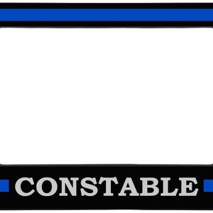 Dünne blaue Linie Constable Polizeistil Motorrad-Metallkennzeichenrahmen Personalisiert / Motorradzubehör