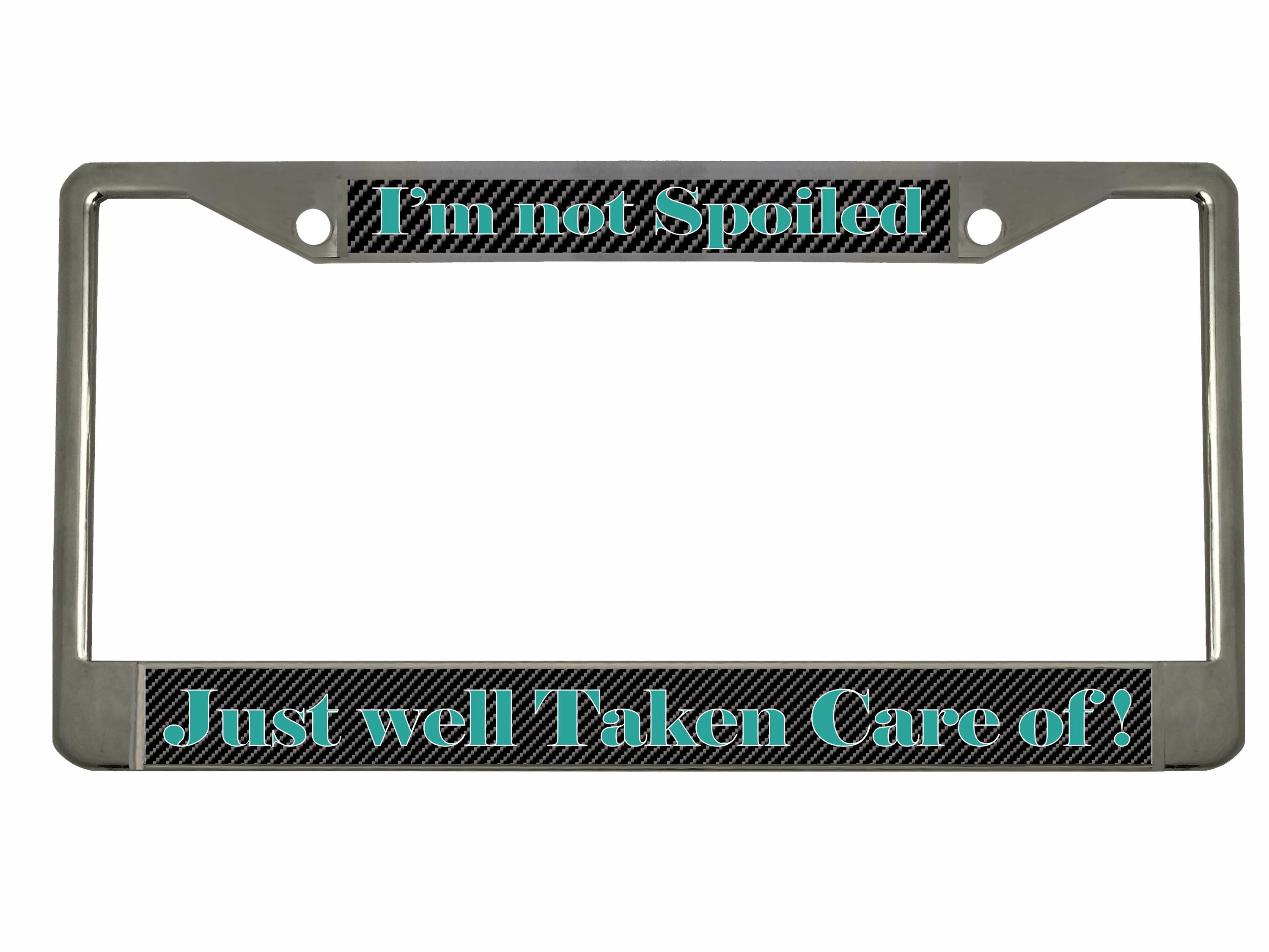 I'm Not Spoiled Just Well Taken Care of Style Metal License Plate