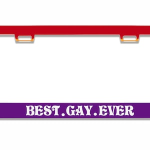 Pride Rainbow Flag - Best Gay Ever ,Funny Design Heavy Duty Metal Car License Plate Frame Auto Tag Holder Car Cover Holder Accessories